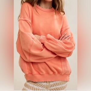 Arie women’s dusty washed/cream-sickle Orange Sweater